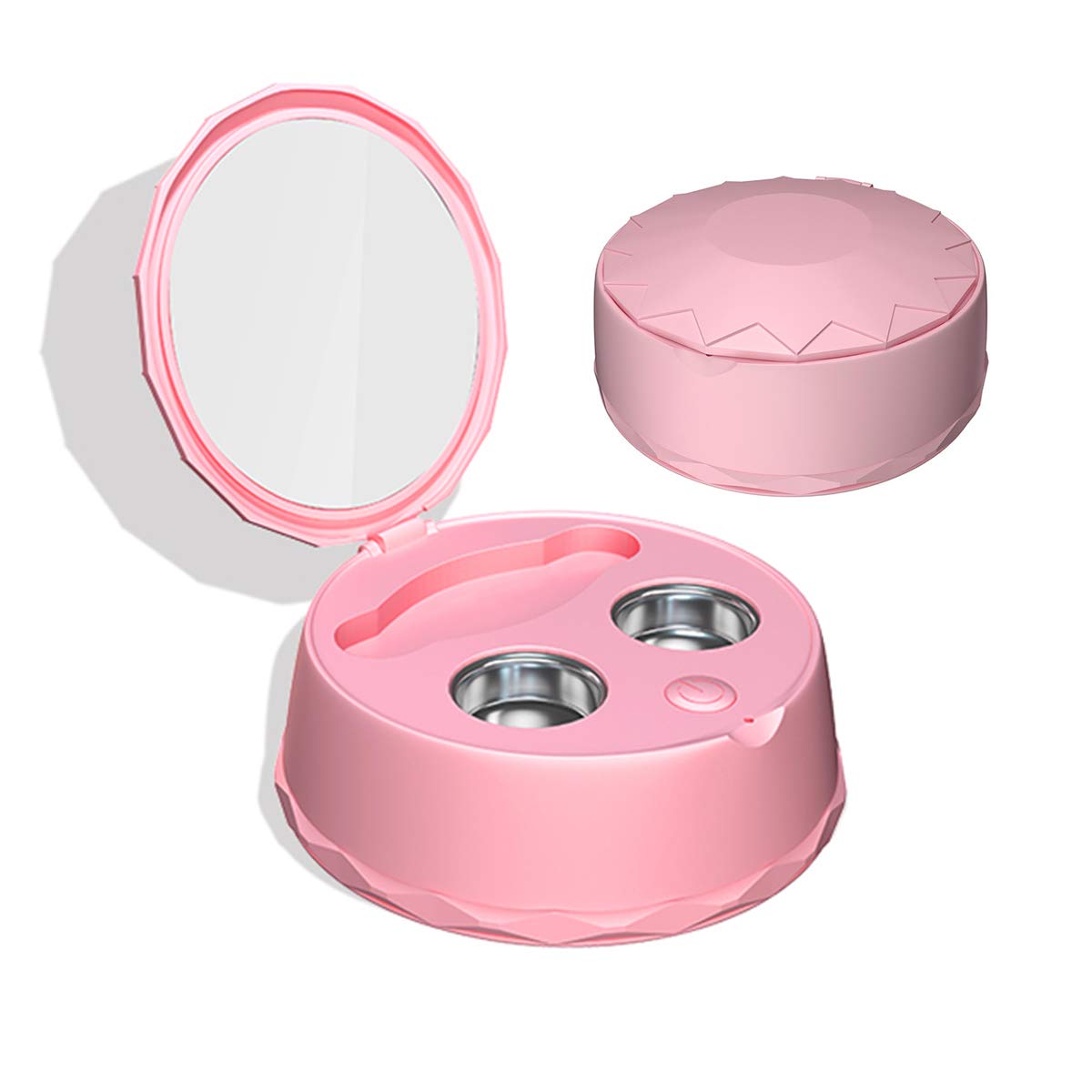 JHM-Pulitore Ad Ultrasuoni Professionale per Lenti A Contatto 58KHZ con Un Pulsante,Macchina Portatile per La Pulizia delle Lenti A Contatto Ad Ultrasuoni con Caricatore USB,Blu
