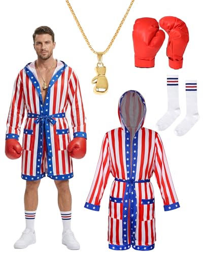 SOOFILM 4PCS American Flag Boxing Costume Women, Rocky