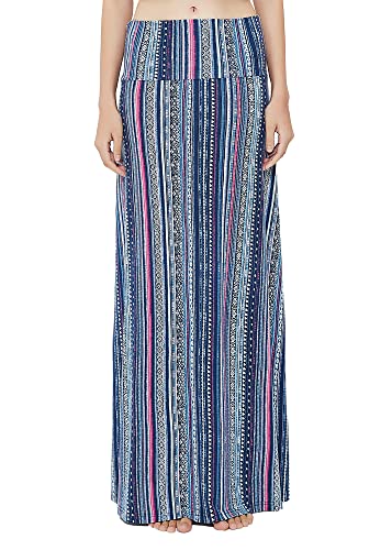 Image of Urban CoCo Women's Stylish Spandex Comfy Fold-Over Flare Long Maxi Skirt