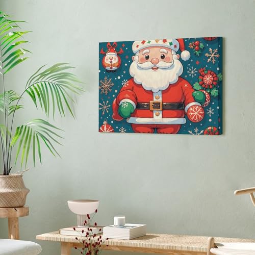 Toile murale de Noël Santa Claus 40 x 30 cm tableau déco maison - 6