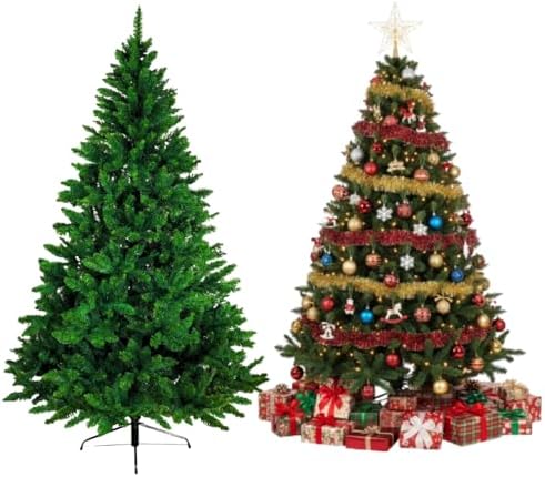 Árvore de Natal Premium 2,10 metros Pinheiro 1000 Galhos Densos Decoração Natal Base Metálica Reforç...