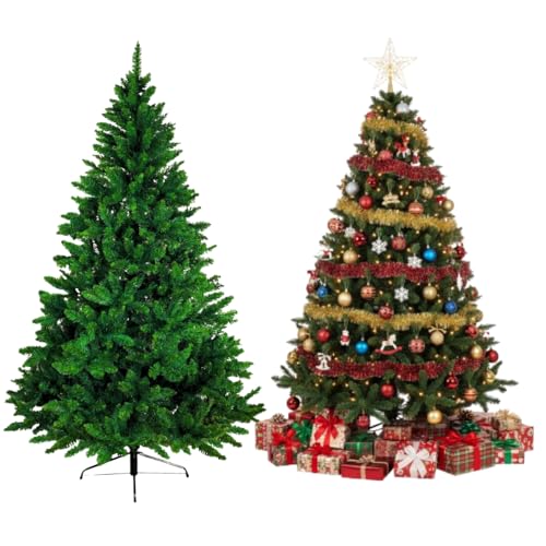 Árvore de Natal Premium 2,10 metros Pinheiro 1000 Galhos Densos Decoração Natal Base Metálica Reforç...