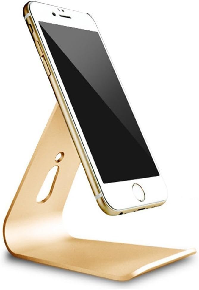 Nano technology Micro-Suction Stand For iPad pro iPhone Aluminum stand Cellphone tablet PC 2in1 Holder Cradle/ Desktop charging station Stand (Gold)