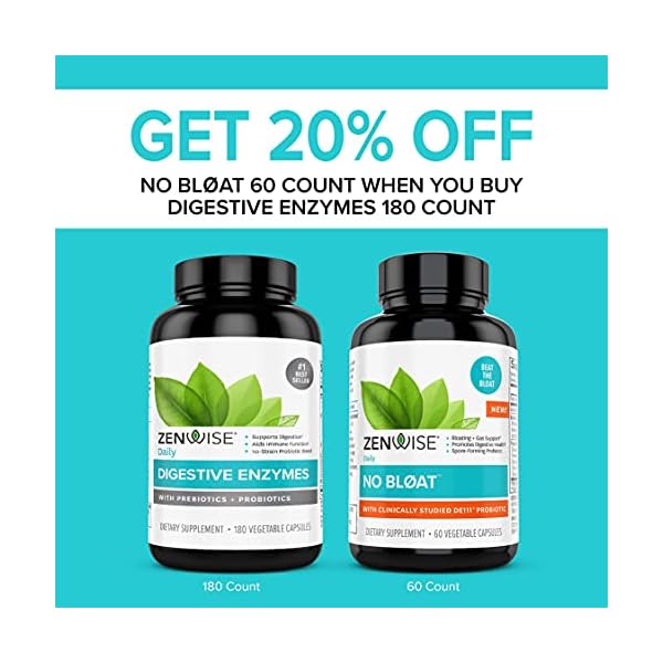 Zenwise Digestive Enzymes - Probiotic Multi Enzyme with Probiotics and Prebiotics for Digestive Health and Bloating Relief for Women and Men, Enzymes for Gut Health - 180 Count