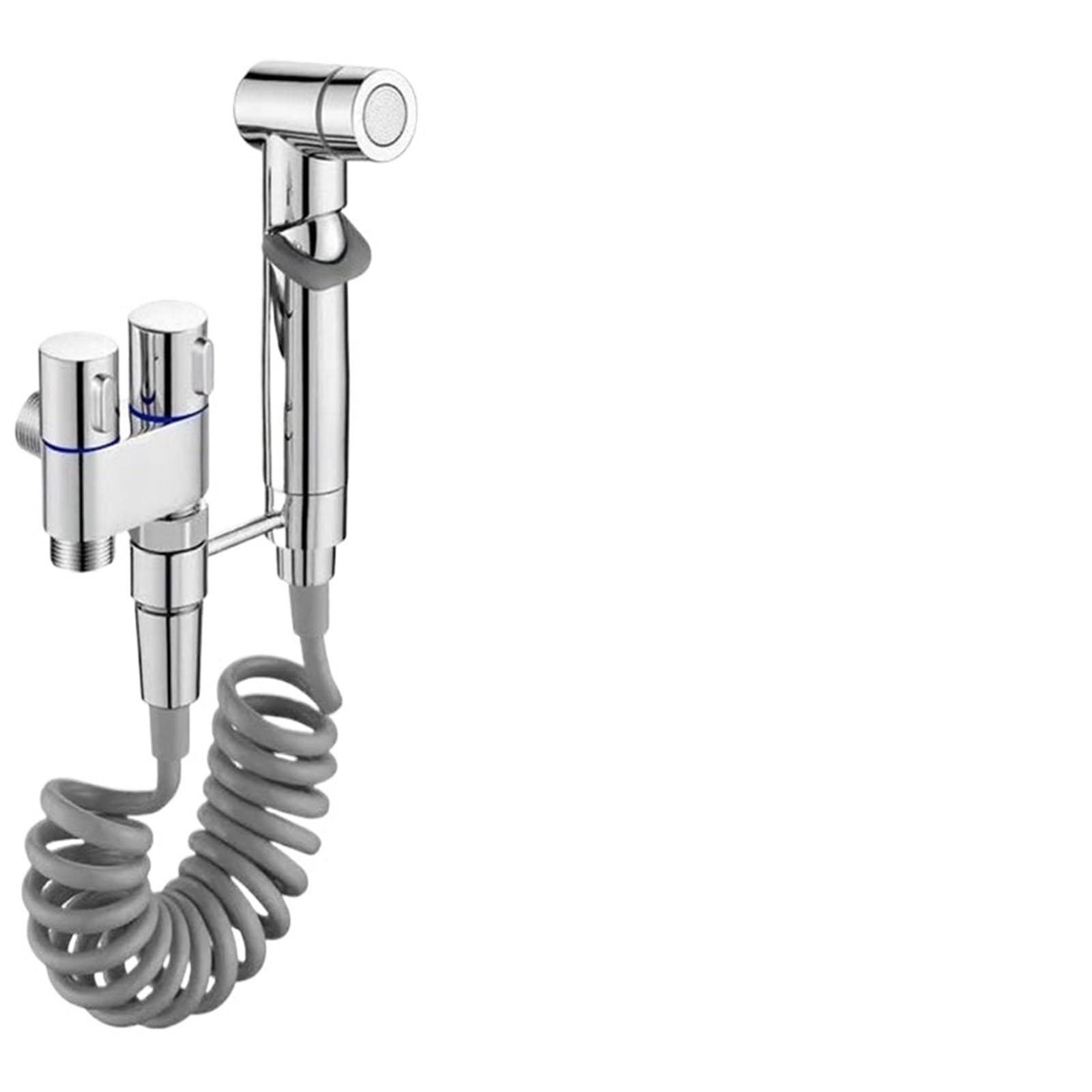ZYCHSJXA Handheld Toilet Bidet Sprayer Faucet Shower Head Hygienic Faucets Double Outlet Accessories(Silver)