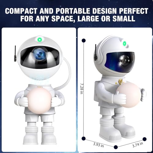Skylla Astronaut Galaxy Star Projector Night Light Space Projector LED Light with Timer and Remote Control Star Nebula Ceiling Projection Beautiful Room Decoration for Game Room Home Cinema - Image 4