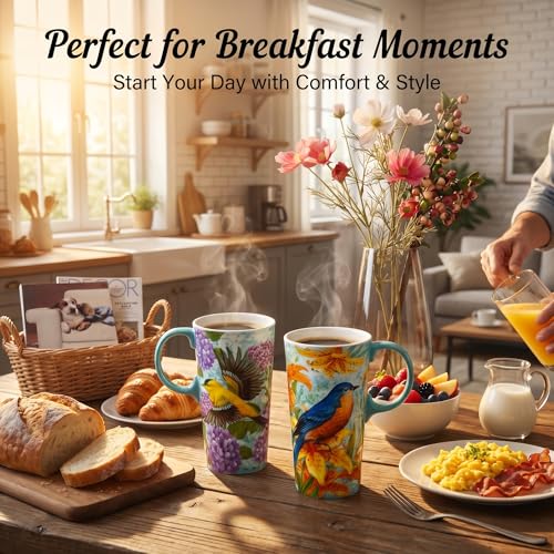 Set de 2 mugs cerámicos de viaje con tapa 17oz miniatura 5