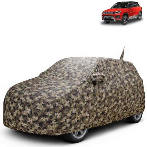 Image of KINGSWAY JungleTech 100% Waterproof Car Cover Only with Maruti Suzuki Vitara Brezza (Year 2020 to 2022) | Mirror and Antenna Pockets | Scratchproof | All Weather Car Body Cover