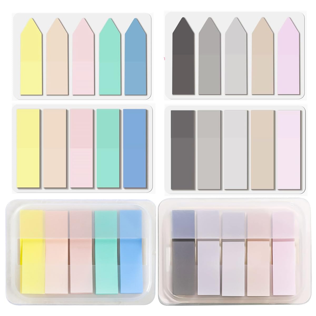 600 Pcs Sticky Tabs Translucent PET Sticky Notes Index Flags Colored Repositionable Book Tabs Writable Annotation LabelsStickers Page Markers for Office School Reading Highlights Classifying