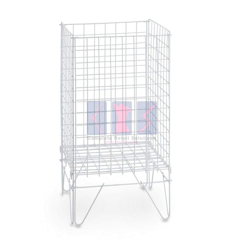Completeshopfittings White New Dump Bin Basket Retail Merchandising Display Storage Bin In 2 Sizes ( 41Cm(Heavy Duty))