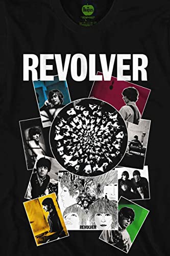 The Beatles T Shirt Revolver Montage Bande Logo Nue Officiel Homme Noir - Les Beatles, Paul McCartney, John Lennon, RIngo Starr, George Harrison The Beatles T Shirt Revolver Montage Bande Logo Nue Officiel Homme Noir – Image 4