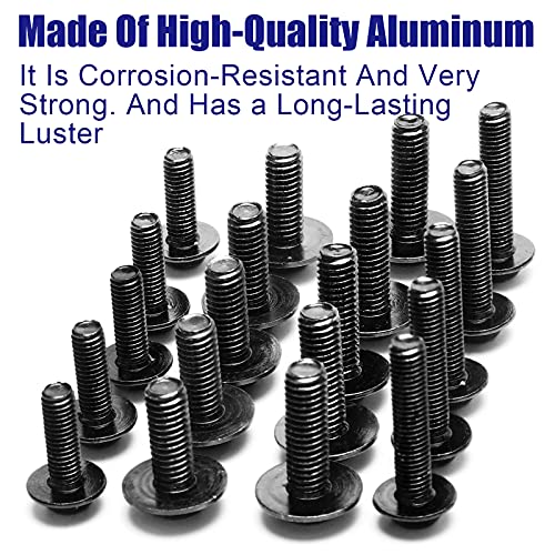 Motorcycle Fairing Bolt Kit, 177pcs M5 M6 Motorcycle Windscreen Screws Colorful Fasteners Fairing Bolts Nut Clips Kit for Kawasak Suzuki Honda Ducati Yamaha BMW GSXR Motorcycle(Black)