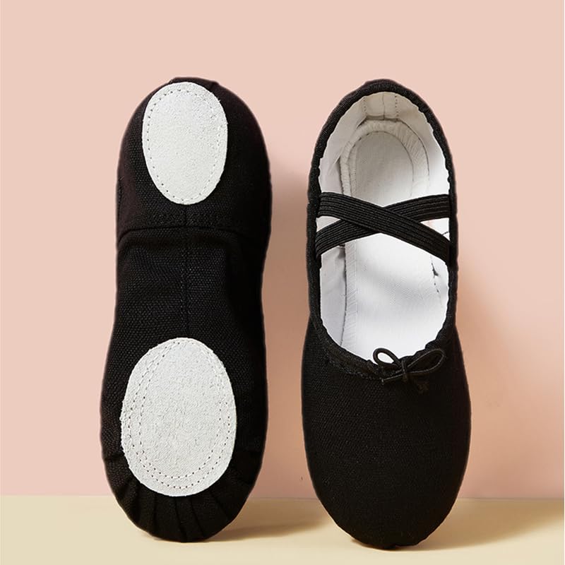 Stretch Canvas Ballet Shoes Split Sole Flat Dance Practice Shoes3