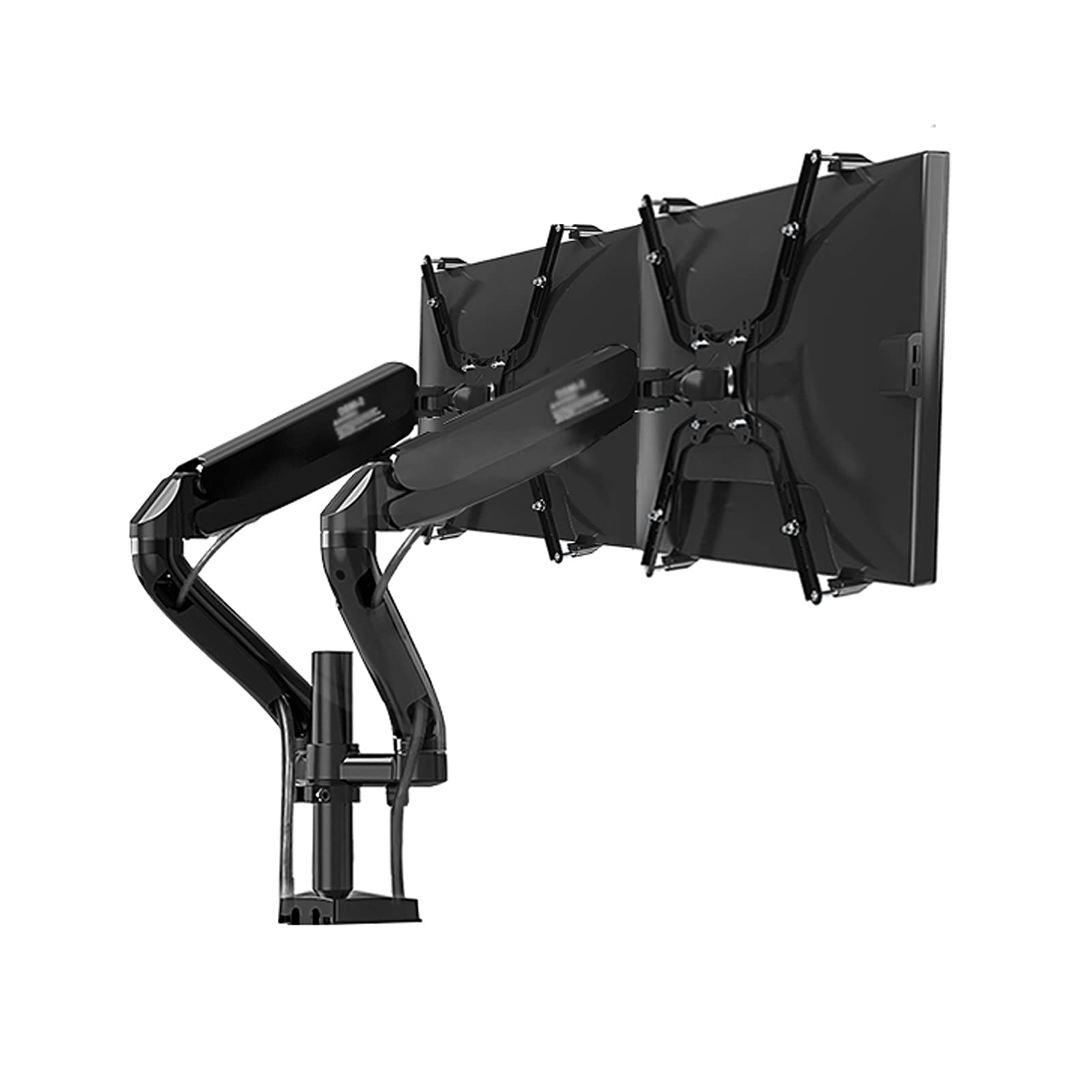 Aioneer Monitor Desk Mount Dual Monitor Desk Mount Stand Height Adjustable Monitor Stand, Tilt Rotation, Arm Desk Mount Fits 17" To 32" Screens, With C-Clamp And Grommet Base Comp-D