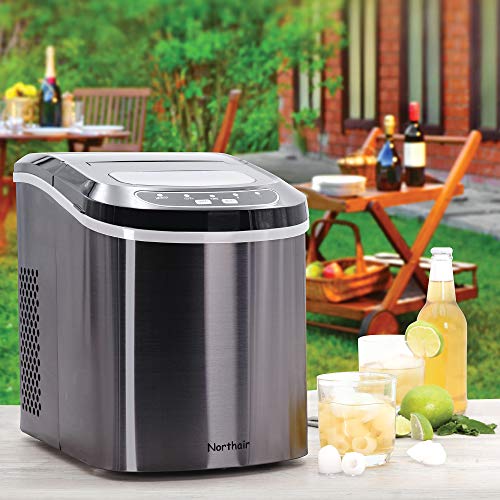 Northair Stainless Steel Portable Countertop Ice Maker with 26 lb. Daily Capacity - Black - Thumbnail 7