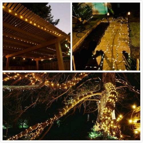 Image of AERYS Solar Fairy String Light 200 LEDs 22 Meter Inbuilt Rechargable Batery IP65 Waterproof 8 Mode Copper Wire Outdoor /Indoor Solar Powered Led String Light Decorations for Garden Yard Balcony