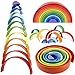 Lewo 12 Pezzi Impilatore Arcobaleno in Legno Gigante Puzzle di Annidamento Gioco di Impilamento Giocattoli Montessori in Legno Arch Building Blocks Giocattolo Educativo per Bambini Piccoli Maschietti