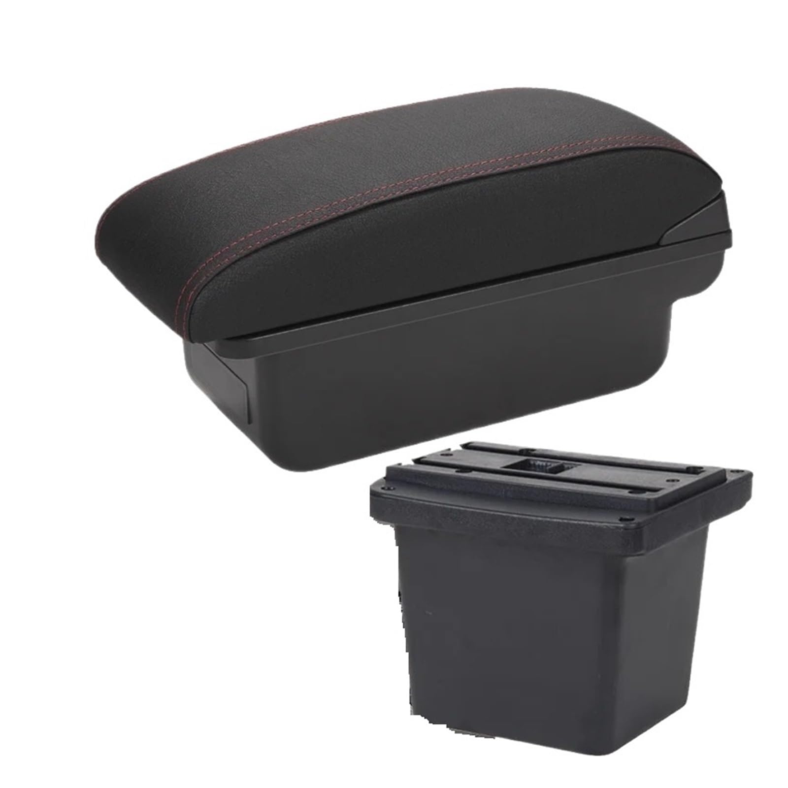ECBUGAT For Hyundai For Elantra For Touring For I30 FD I30cw 2007-2011 Armrest Box Car Storage Car Armrest Box(C1 Black red NO USB)