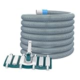 POOLWHALE Professional 1-1/2-Inch x 30-Feet Swimming Pool Vacuum Hoses and...