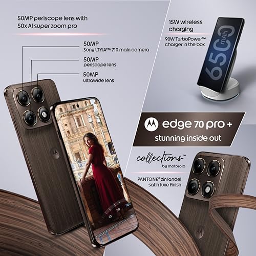 Image of Motorola Edge 70 Pro+ 5G (PANTONE Chicory Coffee, 12GB RAM, 256GB Storage)| 6.8 inch Extreme AMOLED | 50MP Triple Rear| 50MP Selfie | 6500mAh Battery | 90W + 15W Wireless Charging | Dimensity 8500 Extreme