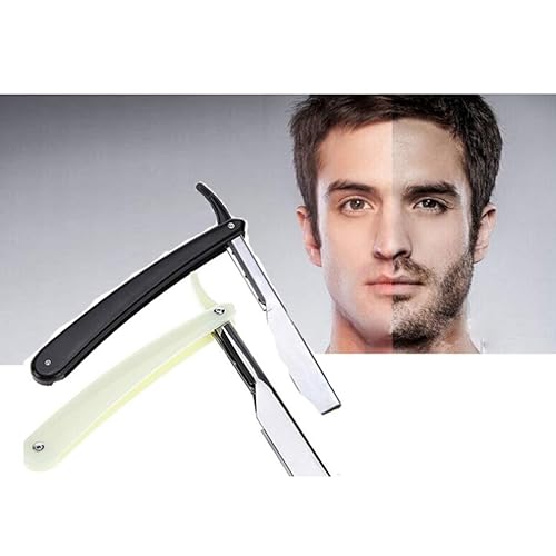 Miniatura 9 de Beavorty Maquinilla de afeitar de metal para hombre, maquinillas de afeitar rectas para hombres, bandeja de inmersión de uñas, afeitadoras