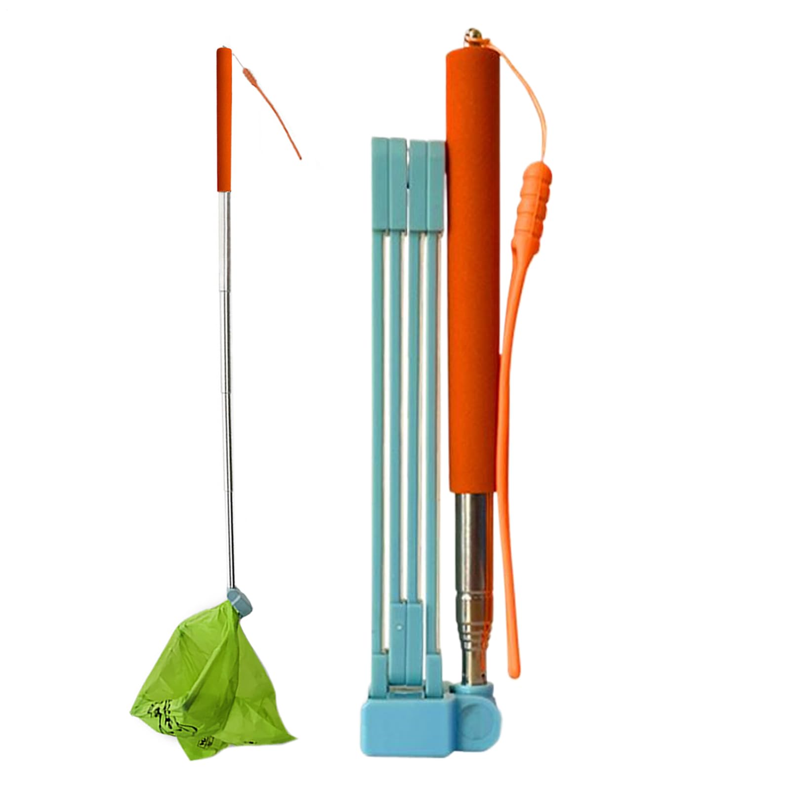 Ramasse-Crottes pour Chien | Attrape-Crottes avec Long Manche Télescopique - Accessoire de Nettoyage avec Sacs à Déchets pour Déjections Canines, Solution Hygiénique pour Toutes Races