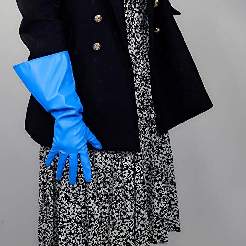 DooWay LONG PUFF GLOVES Unisex Loose Fit Faux PU Leather Below Elbow 38cm Wide Balloon Sleeves Costume Glove2