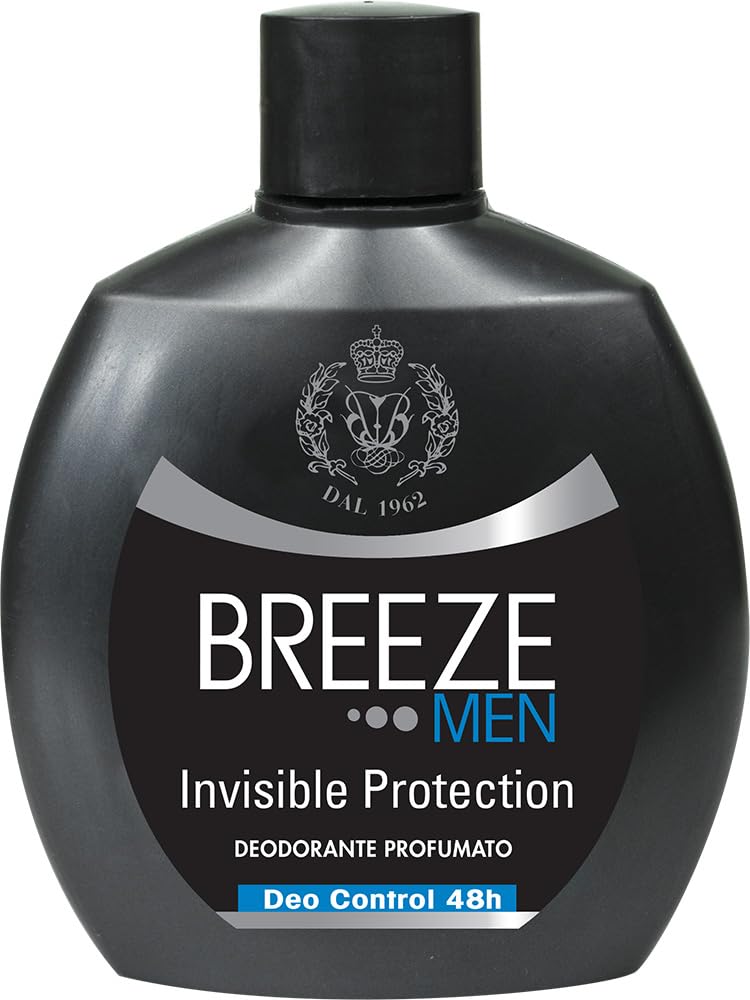 Breeze Men Invisible Protection Squeeze, deodorante senza gas e senza sali di alluminio, deodorante profumato da uomo, 100 ml + portachiavi Beni Culinari