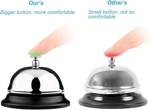 Miniatura 2 de Campana de servicio, campana de llamada, campana de escritorio, botón grande, paquete de 2, versión mejorada