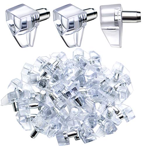 Shelf Support Pegs, 50 Pieces Shelf Bracket Pegs Shelf Support Pegs Shelf Holder Pins Cupboard Shelf Pegs Clips for Cabinet Closet Cupbord Kitchen Furniture Book Shelves Supplies