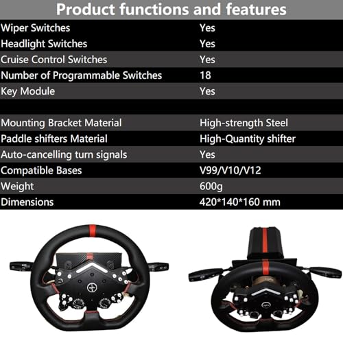 Image of Obokidlyamor Turn Signal Headlight Dimmer Switch For PXN V12 LITE Direct Drive Servo Wheel Base;Multi-Function Stalks Turn Wiper Lever Combination Racing Simulator Button Console Racing Wheel (For PXN V12)