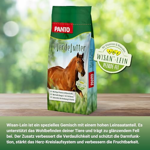 Panto Pferdefutter Sportmüsli mit Wisan-Lein 20 kg – verdauungsförderndes Kraftfutter mit Omega-3 Fettsäuren, funktionales Pferdefutter für erhöhten Energiebedarf
