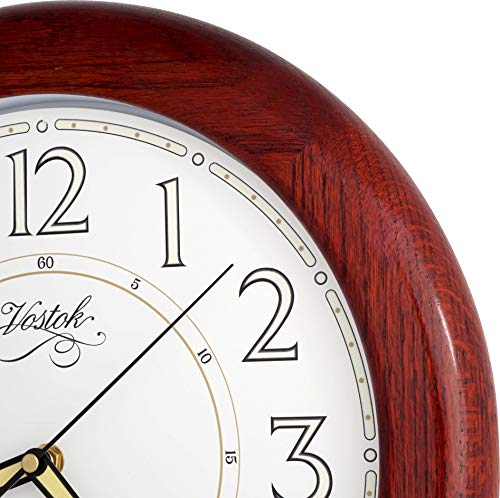 Justime 14-Inches Oak Solid Wood Luminous Wall Clocks, Silent Sweep Quality Movement (Redwood Oak Tcld018) #TOP3