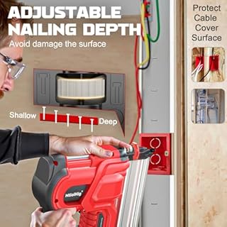 MtiolHig Cordless 2" Brad Nailer Compatible with Milwaukee 18V (Tool Only), 2-in-1 Electric Nail Gun/Staple Gun, 18 Gauge Nail Gun Battery Powered with 1000 Nails, Adjustable Depth, 2 Modes