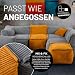 Lumaland Modulares Eckteil rechts - Cord-Reihe | Indoor Sitzsack mit Softer Struktur, ideal Sofa Modulen & zum Pouf | Bean Bag mit Füllung - für Wohnzimmer & Co. - 81x81x70 cm