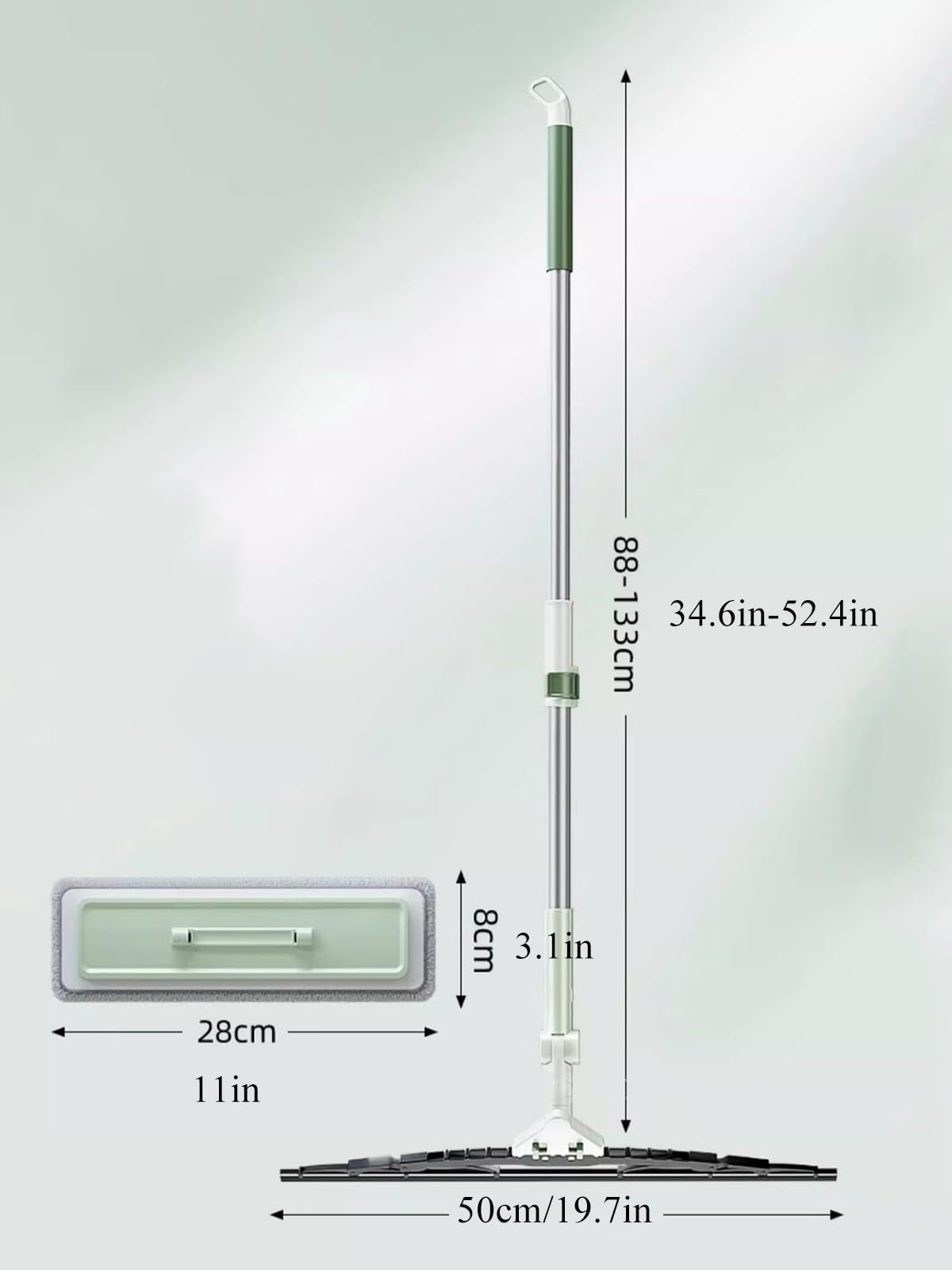 Rasqueta Limpiacristales para Ducha, Limpiacristales de Ducha con Palo Telescópico 88cm-133cm, Limpiador Mampara Escobilla 50CM para Ducha BañO Espejos Ventana Cristales Y Azulejo