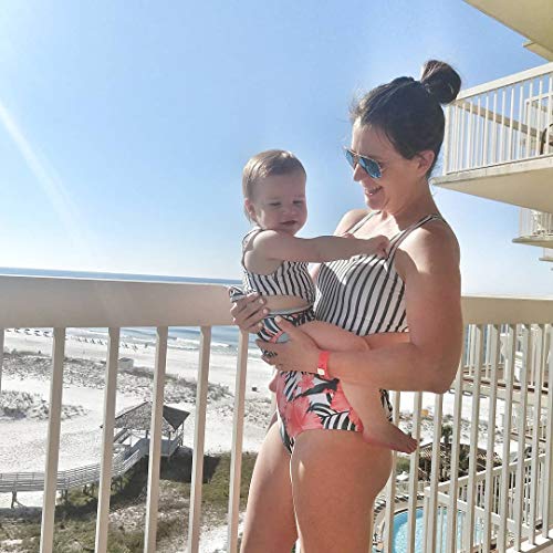 Iffei Family Matching Swimwear One Piece Floral Printed Bathing Suit Monokini Floral Print Cutout Girls: 8-9 Years Multicolored #TOP6