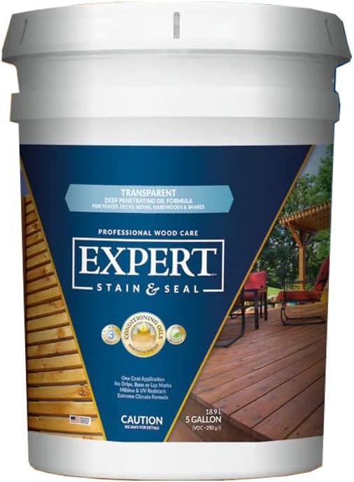 Expert Stain & Seal Transparent Stain & Sealer 5 Gallon Pail (Honey Tone)