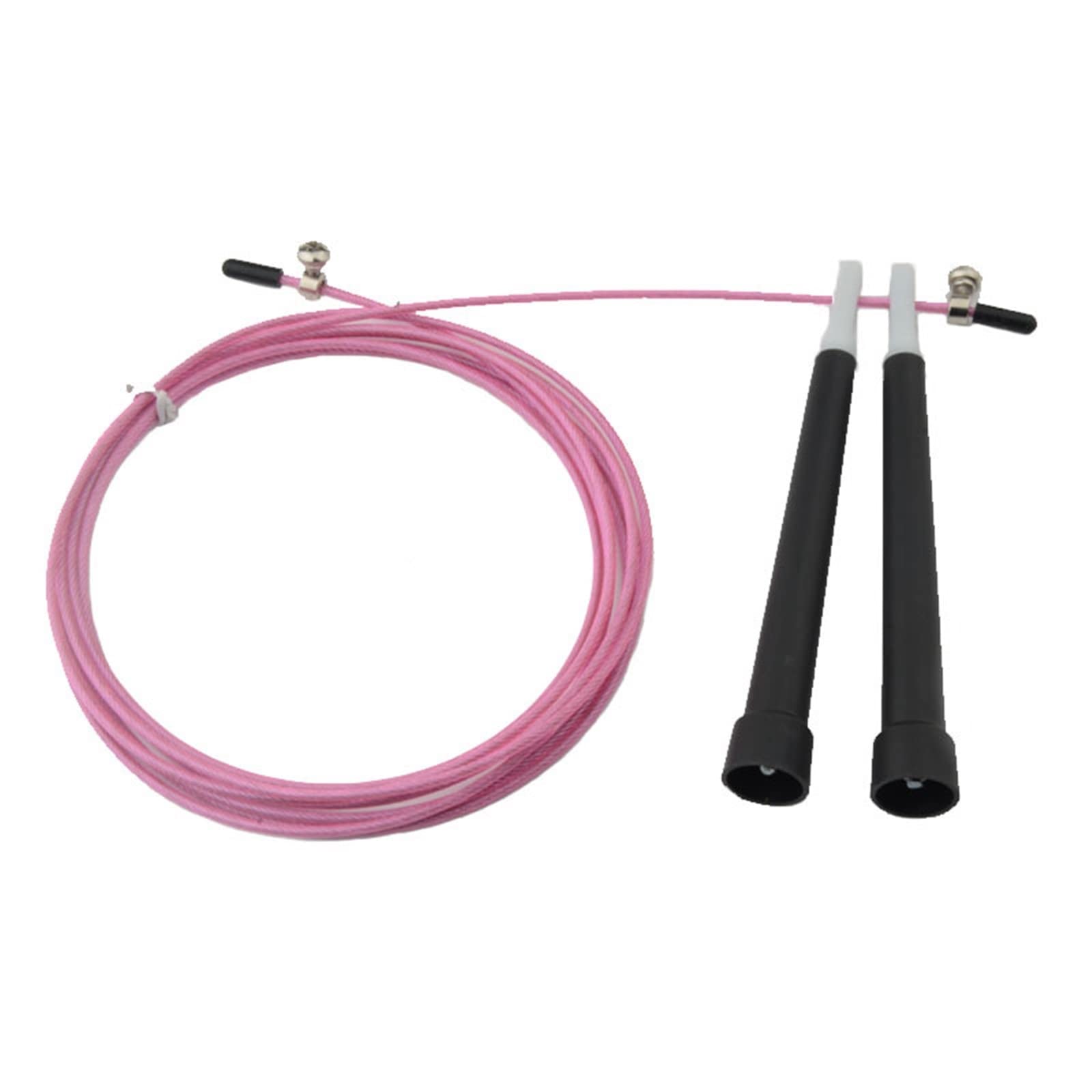 Springseil, Stahldraht, verstellbares Springseil, Crossfit, Fitnessgerät, Training, Workout, 3 m, Geschwindigkeitstraining, Heim-Passform, Rosa
