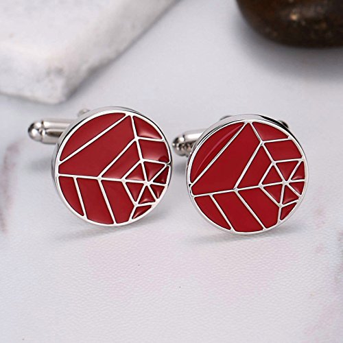 Mancuernillas para hombre set boda diseño araña acero miniatura 3