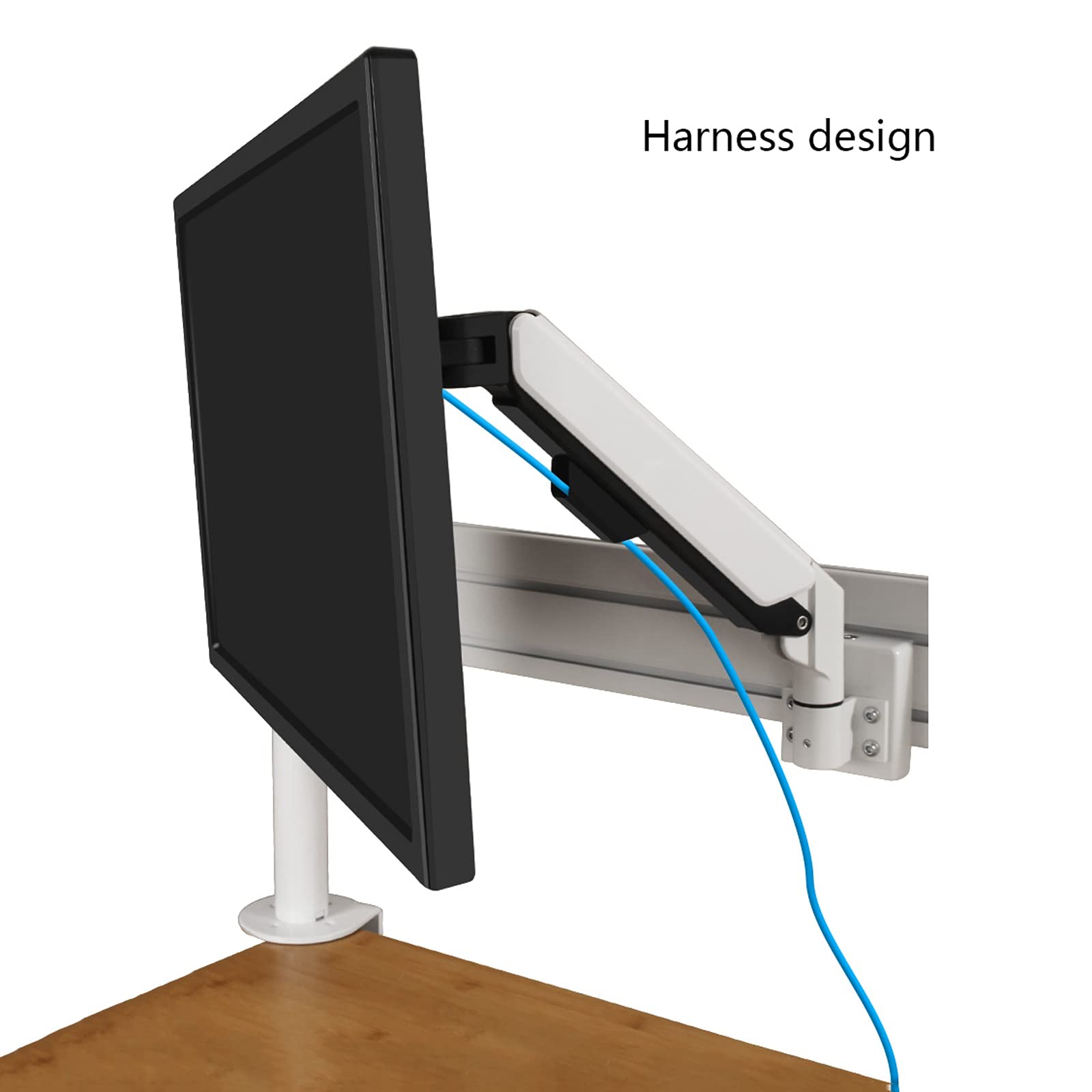 Monitor Arms Single LCD Monitor Stand Fully Adjustable Gas Spring Monitor Stand Mount Wall Mount Tilt And Swivel Bracket for 10-32 inch Scr(A-B