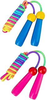 Kisangel 2pcs Colorful Skipping Rope Jump Rope for Fitness Exercise Jump Rope Kids Jumprope Exercise Jump Ropes Skipping Rope Adjustable Kids Jump Rope Skipping Rope for Exercise Dedicated