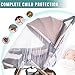 Durable Baby Stroller Mosquito Net (2 Pack) - Universal Elastic Edge Mesh Cover for Bassinets, Cradles, Playards, Car Seats & Mini Cribs | Breathable Travel Essential Newborn Protection (Black+White)