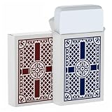 Metaphoracle Blank Playing Cards to Write On - Set of 2 Decks with Poker Design on Back - (60 Cards per Box / 120 Cards Total) - Create Your Own Deck of Cards - 2.5 Inches x 3.5 Inches - (Blue + Red)