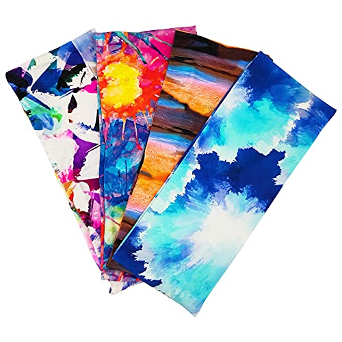 BBG Headbands for Women, DQCUTE 4 Pack Elastic Headbands for Women Girls Fashion Tie Dye Workout Hair Bands Headwraps for Yoga Running Sports1