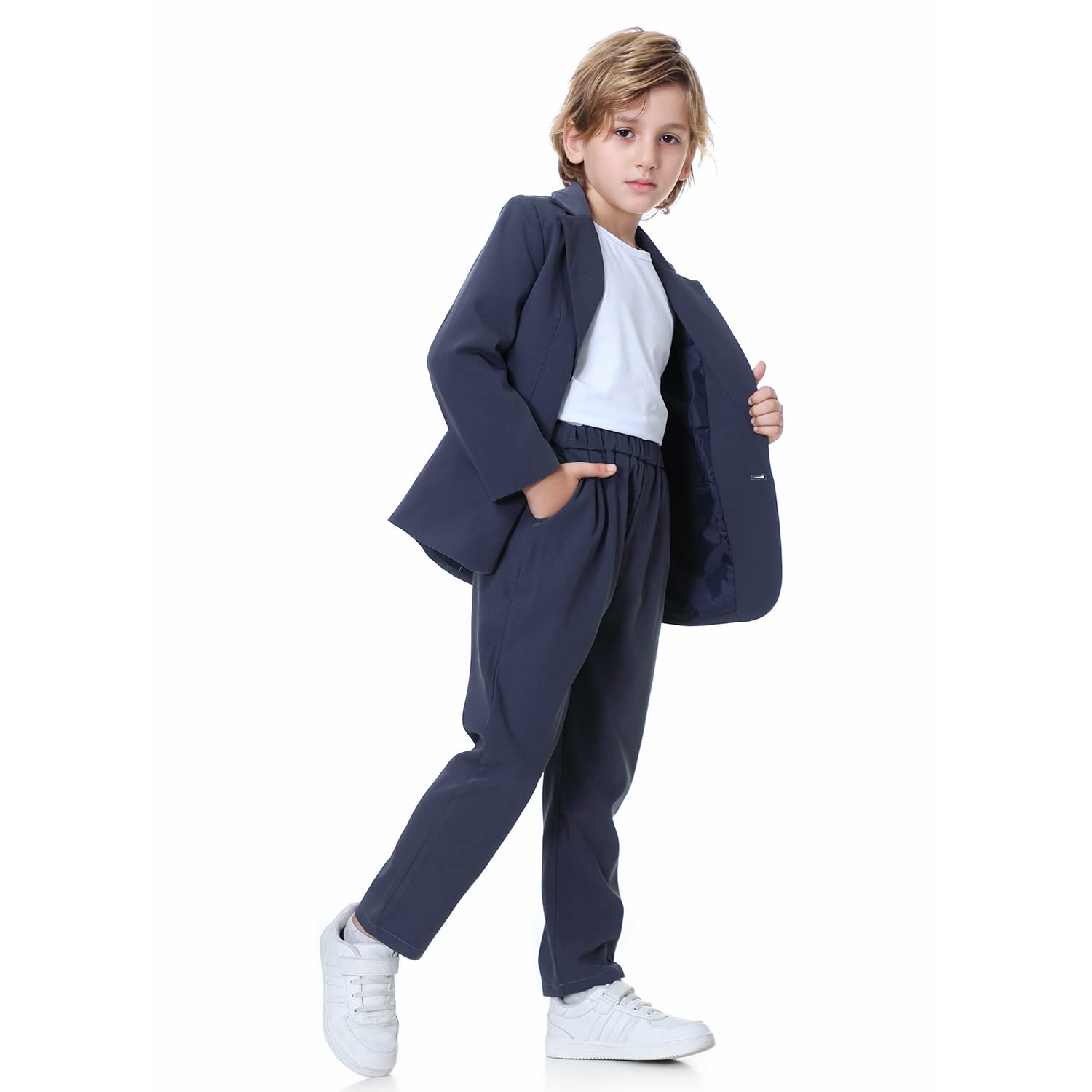 LOLANTA 2-teiliges Jungenanzug-Set Kinderanzug mit Sakko und Hose für Blumenjungen 3–13 Jahre