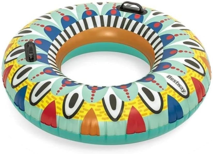 Bestway 41116-19 Inflatable Rhino Pool Float, Ride-On Toy with Pop-Art ...