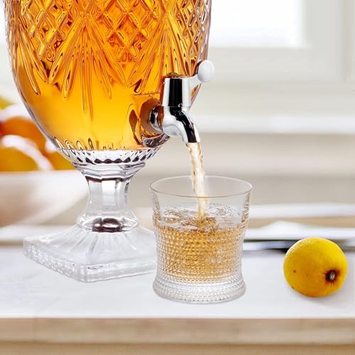 Image of 4.5 Liter Glass Beverage Dispenser with Tap,Ice Drink Dispensers Perfect for Water, Juice,Beer, Cocktails, and More Detox Drinks Home & Restaurants Kitchen,Bars,Party