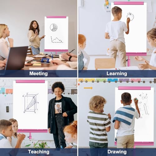 Image of TSJ OFFICE Rolling Whiteboard Standing - 40 x 26 Inches Mobile White Board