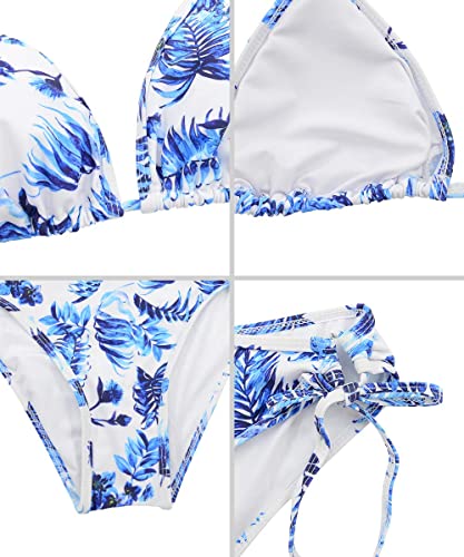 Image of Century Star Women Cute String Triangle Bikini Sets - Swimsuits Two-Piece Tie Side Adjustable Ties Halter Bathing Suit